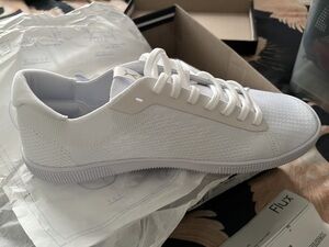 White Athletic Shoes with Sleek Design and Padded Collar